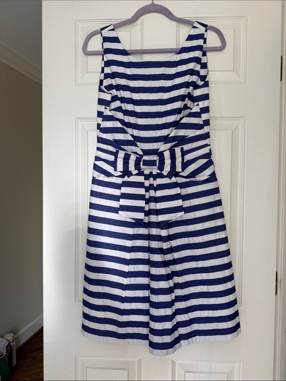 kate spade Navy and White Striped Bow-Front Dress